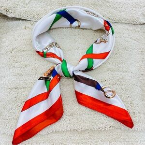 Elegant Multicolor Silky Satin Scarf / Bandana New